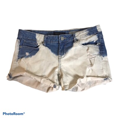 Aeropostale Shorts Womens 6 Denim Blue Jean Midi Bleached Light Wash Destroyed