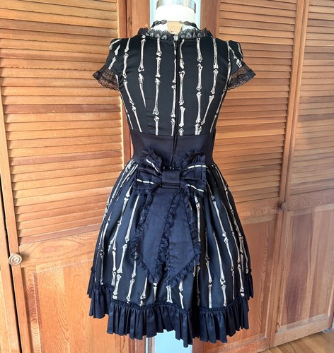 Vestido De Colección Lip Service Lolita Bones Gótico EGL Dollcore Kawaii Himekaji M - Imagen 10 de 14