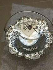 ANTICO CENTRO TAVOLA PORTA FRUTTA in ARGENTO