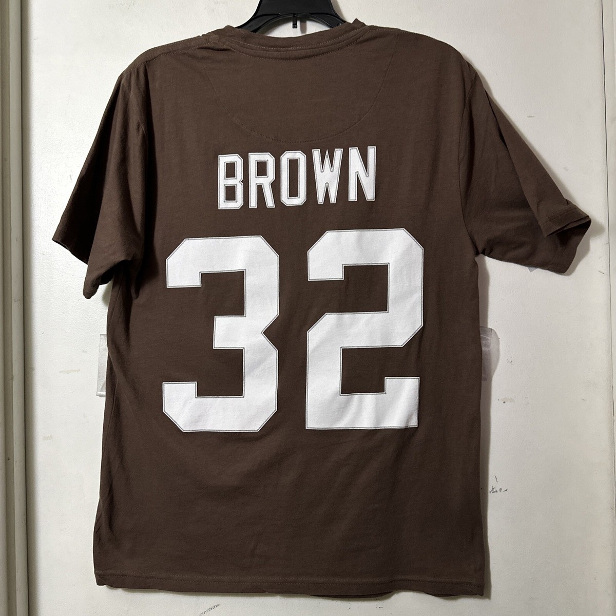 Jim Brown #32 Mitchell & Ness Mens Size Small Brown Jersey T-Shirt