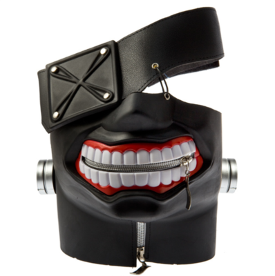 Anime Tokyo Ghoul Kaneki Ken Cosplay Black Rubber Mask Halloween