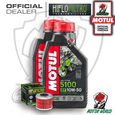 Kit Tagliando 2 Lt Öl Motul 5100 10W50 Filter HM 250 Montesa Cora 4T 2007 2008
