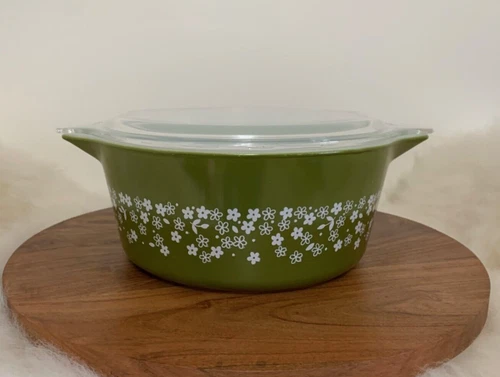 Vintage Pyrex 475-B Spring Blossom Casserole Dish with Lid (2.5 Liter)