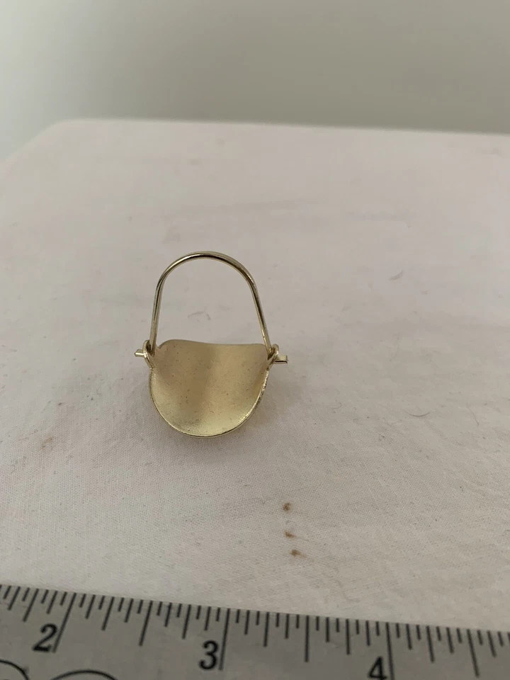 Dollhouse Miniature Fireplace Brass Metal Log Holder Accessory - Image 4 of 4