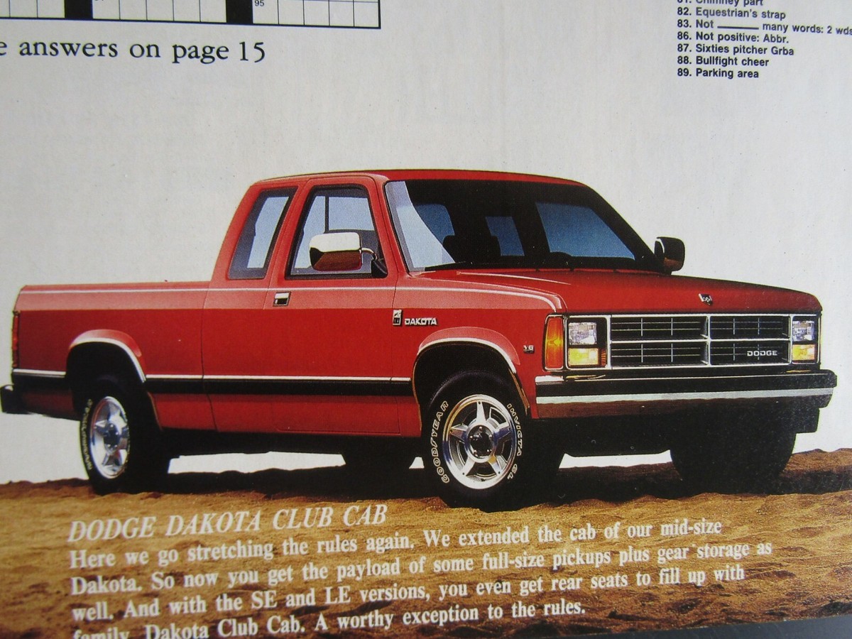 1990 Dodge Dakota Vintage Sports World Puzzle Original Print Ad