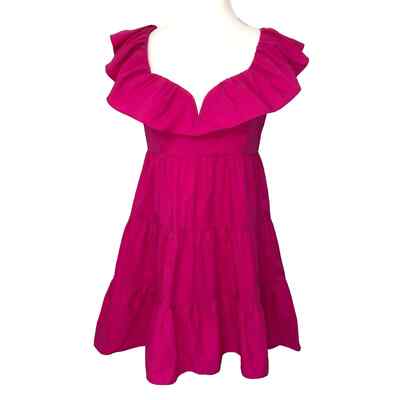 Saylor Karalyn Tiered Ruffle Tie Back Mini Dress Large NWT | eBay