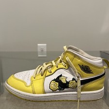 Nike Air Jordan 1 Mid SE GS Rose Patch Sneaker Shoes AV5173-700 Big Kids Size 3Y