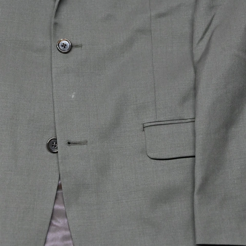 Casaco esportivo Perry Ellis 40L verde 100% lã masculino blazer terno - Imagem 3 de 4