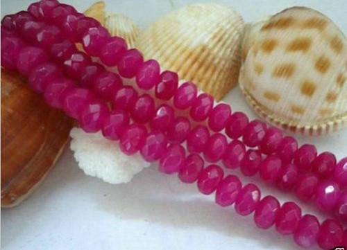 Faceted 5x8mm Natural Brazilian Rose Red Jade Gemstone Rondelle Loose Beads 15'' - 第 12/12 張圖片