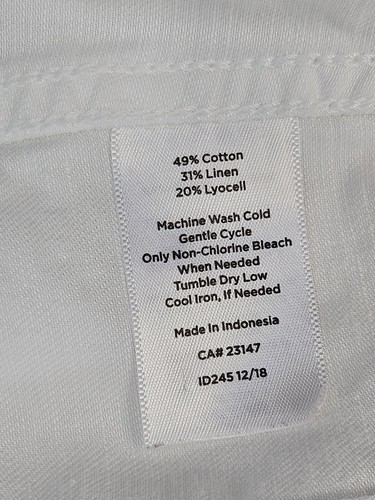 Talbots Soft Linen Cotton Lyocell Blend Safari White Jacket Small - Picture 13 of 14