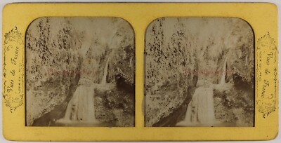 FRANKREICH Nice Cascade Du Torrent Obscur C1870 Foto Stereo Diorama Vintage
