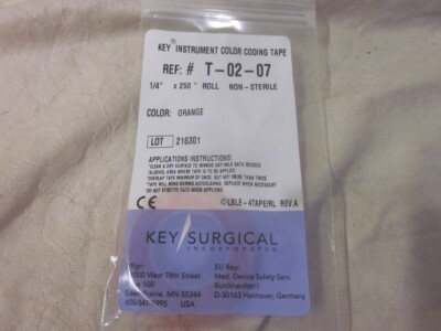 Key Surgical 1/4'' x 250'' Orange Key Instrument Color Coding Tape T-02-07 216301