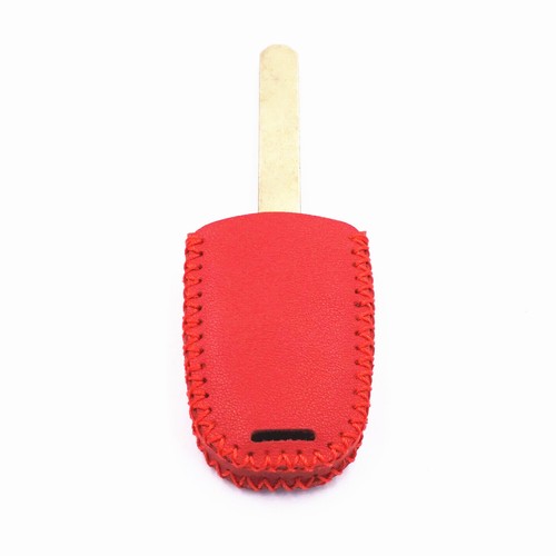 2Pcs Black Red Leather For Honda Accord Civic CR-V HR-V 4 Buttons Key Case Fob - Picture 4 of 6