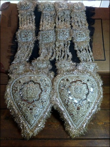 Garlands Christmas Decorations 2 Amazing Handmade Indian Zardosi Embroidery Vtg - Picture 8 of 11