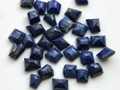 10-15mm Lapis Lazuli Fancy Cut Cabochons Lapis Rose Cut Flat Back Cabochons