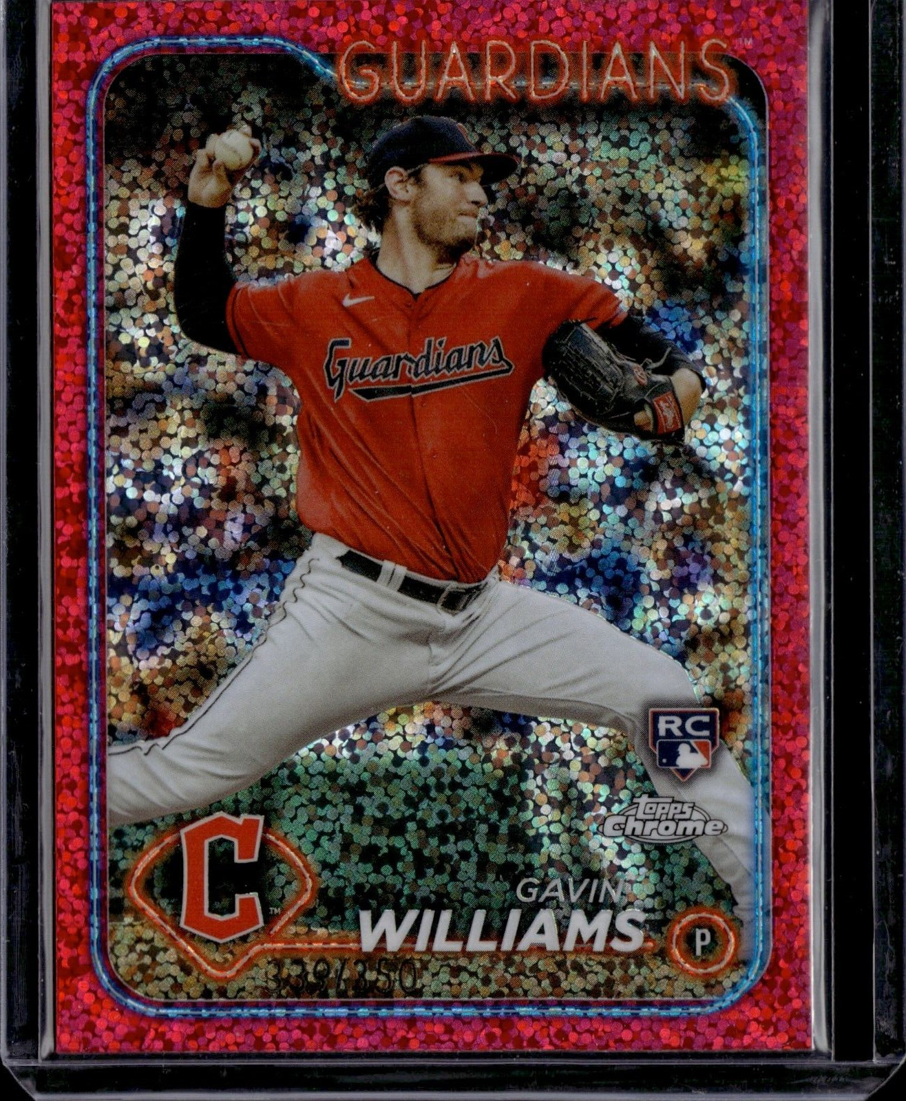 2024 Topps Chrome Magenta Speckle Refractors #15 Gavin Williams RC 339/350