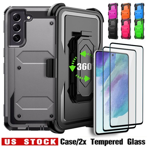 For Samsung Galaxy S21 FE 5G Case Hard Belt Clip Holster Cover / Sreen Protector - $12.99