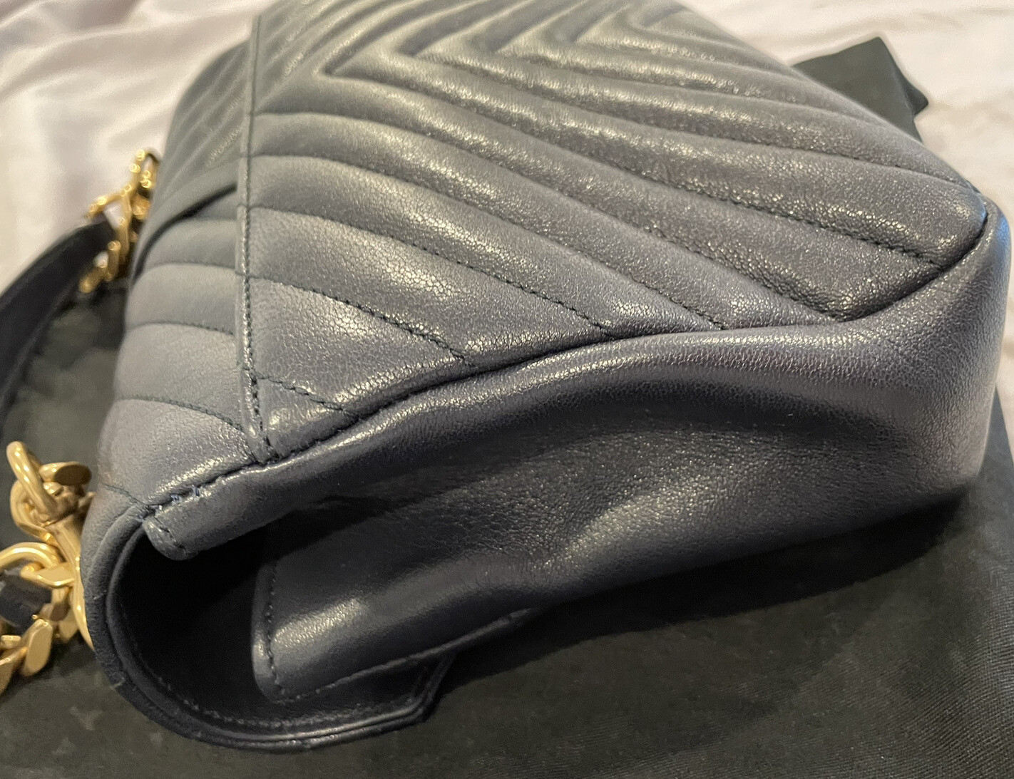 Saint Laurent College Gold Hardware Shoulder Bag Medi… Gem