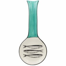 Portuguese Ceramic Spoon Rest with Sardine Design - Made in Portugal