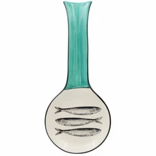 Portuguese Ceramic Spoon Rest with Sardine Design - Made in Portugal