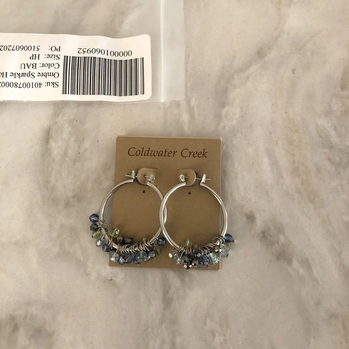 Boucles D'oreilles Coldwater Creek - Fleurs En Verre Avec Clips - NEUF