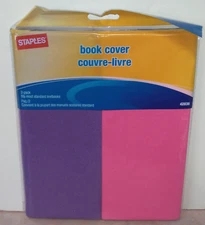 2 Pack Stretchable Book Cover Pink & Purple ( Staples 42836 ) ~ Free Shipping