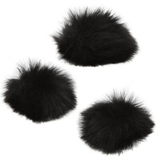 black Furry Microphone Windscreen Lapel Microphone Wind Muff Microphone Cover