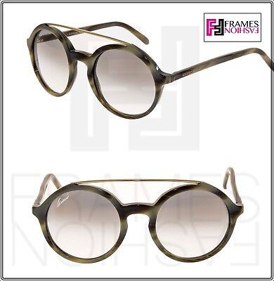 GUCCI Round Green Olive Horn Gradient Sunglasses 3602 GG3602  display picture 1