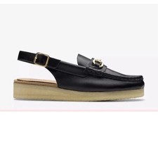 Clarks Originals Wallabee Sling Back Ladies Black Leather Sandals UK 5D EU 38