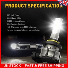 2× H10 LED Headlight Bulbs Kit Car Canbus Error Free High/Lo Beam 6500K AUXITO