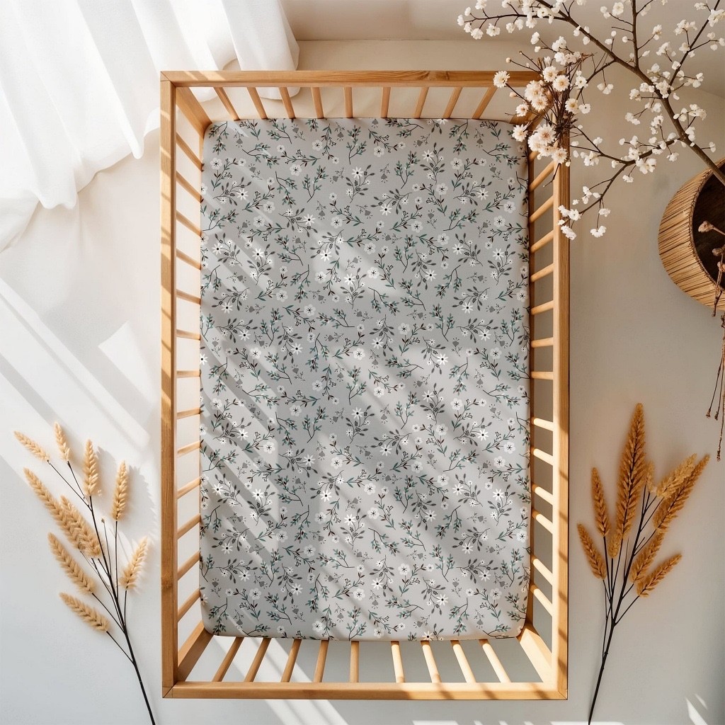 Lenzuolo con angoli per lettino salvaspazio bambina 50x100 cm - 100% cotone - MADE UK foto 6