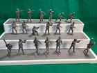 New Listing19 VINTAGE MARX 54MM BATTLEGROUND WW2 GERMAN SOLDIERS DARK GREY