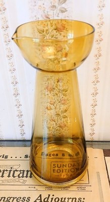 Sagaform Birdie Carafe Amber Glass Base - Markus Johansson Designed