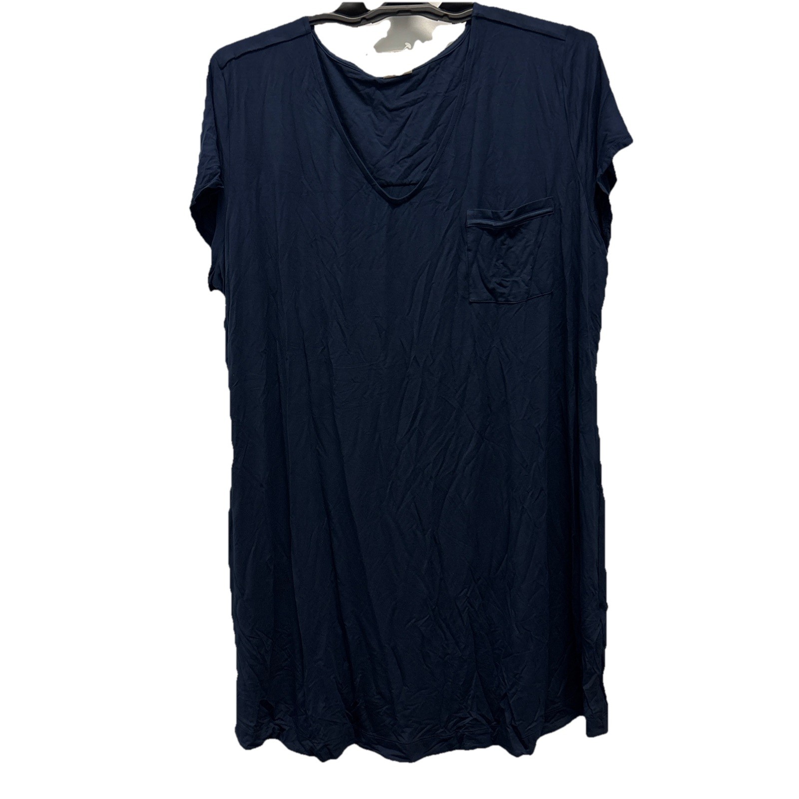 NWT SOMA Women's Size XL Cool Nights Sleepshirt Pocket Short Sleeve Navy