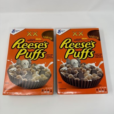 KAWS x Reese s Puffs Cereal Box 11.5 oz Limited Edition Sealed Lot Of 2