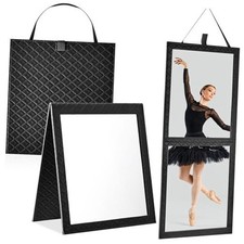 Foldable Backstage Mirror with Handle 24.61x 11.22 Inch 24.6"L x 11.2"W Black