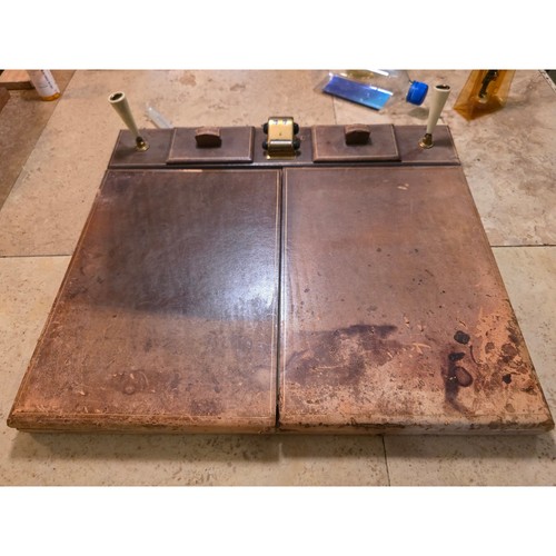 Vintage Parri's Firenze Leather Desk Blotter Set Italian Calendar Brown