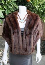 Luxury Real Kolinsky Fur Stole Wrap Shrug Shaw Formal Wedding Bridal Party