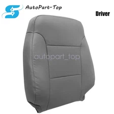 Driver Top Lean Back Leather Seat Cover Gray For 2014-2019 Chevy Silverado W/T