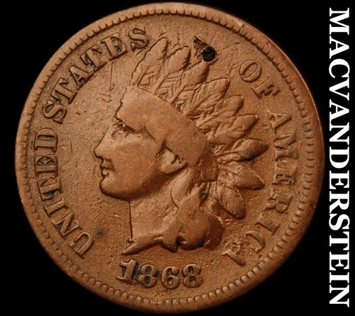 1868 Indian Head Cent- Semi Key Better Date No Reserve #J4448