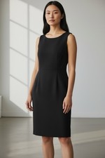 Evan Picone Dress Womens 14 Black Sleeveless Knee Length Classic Work Funeral