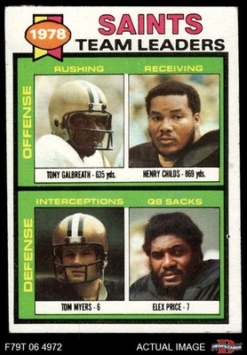 1979 Topps #451 Tony Galbreath Saints Team Leaders & Checklist 3 - VG