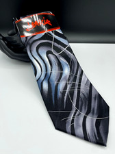 J. GARCIA Men's 100 Silk Tie  Black  Still Life  Collection 60  NEW 40.
