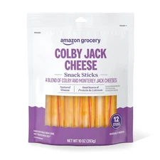 Amazon Grocery, Colby Jack Cheese Snack Sticks, 10 Oz, 12 Ct (Previously Happy B