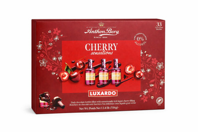 Anthon Berg Cherry Sensations Dark Chocolate Luxardo Style Gift Box 33 Count