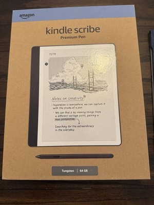 Amazon Kindle Scribe, 64gb, Permanent Pen, Tungsten Grey With Added Case
