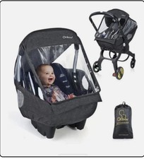 Baby Car Seat Rain Cover Waterproof Infant Carrier Weather Shield Universal Blac