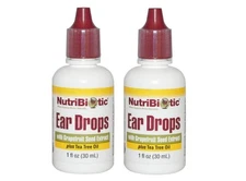 NutriBiotic Ear Drops with Grapefruit Seed Extract and Tea Tree Oil (Pack of 2)