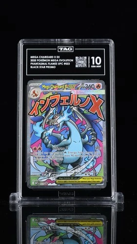 2025 Pokemon Mega Charizard X 023 Black Star Promo TAG 10