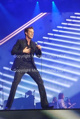 Brandon Flowers, The Killers lead singer, original 12x8 inch photo Glasgow 2024.